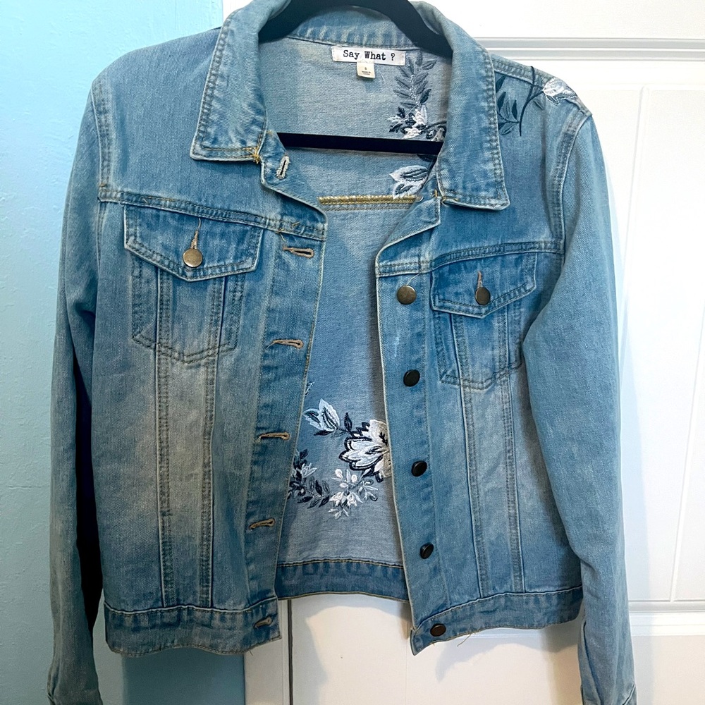Floral jean jacket size small